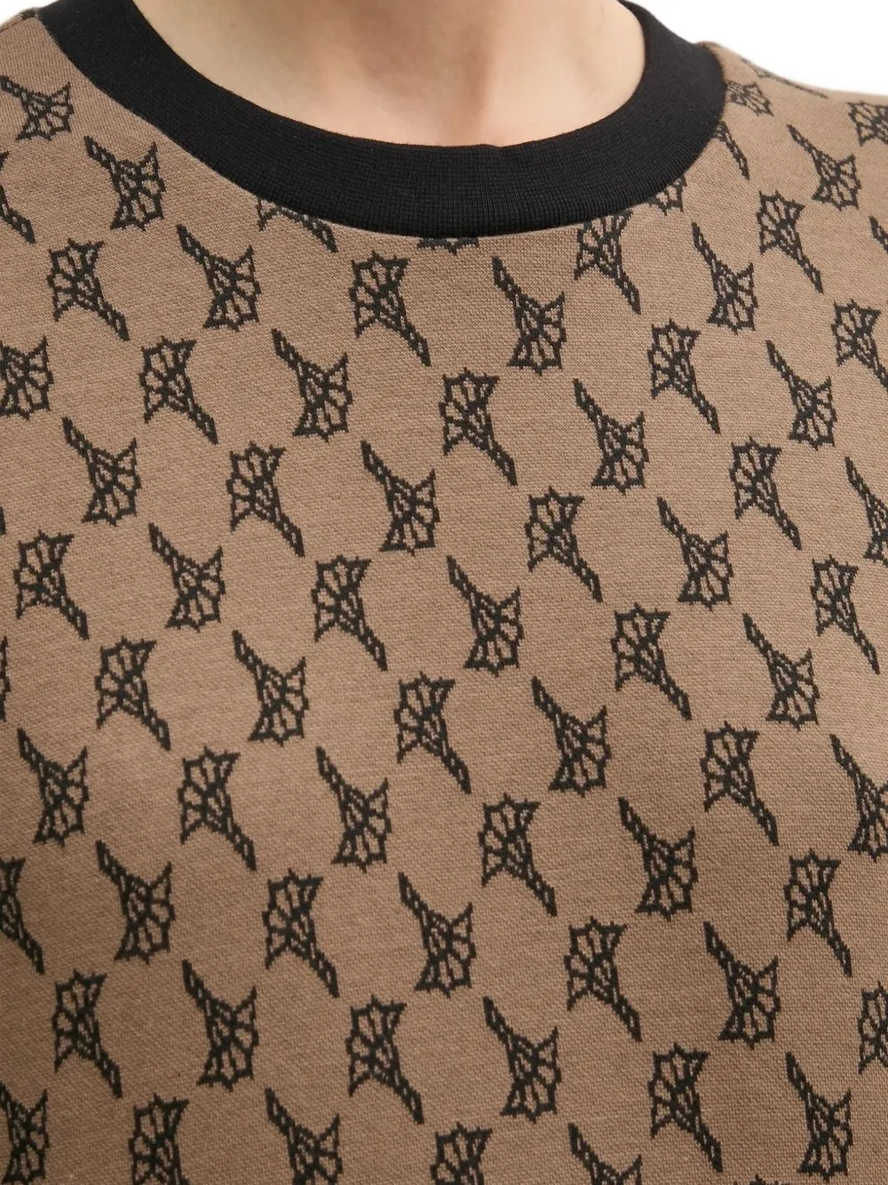Joop! Sweater met monogramprint Bruin