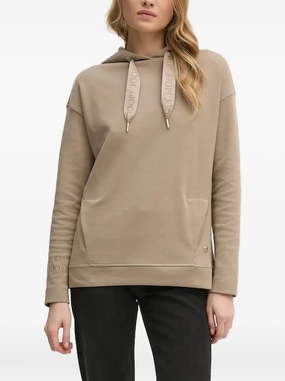 Joop Logo-detail Hoodie In Brown
