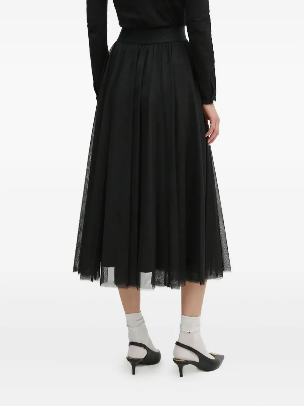 Joop! tulle A-line midi skirt - Zwart