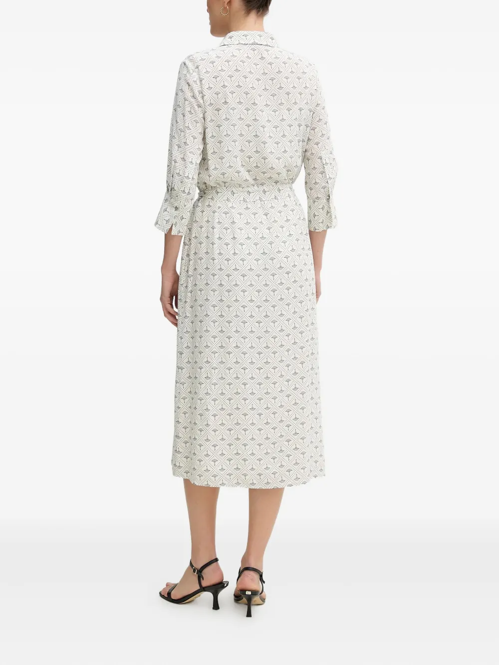 Joop Floral-print Belted Shirt Dress In White
