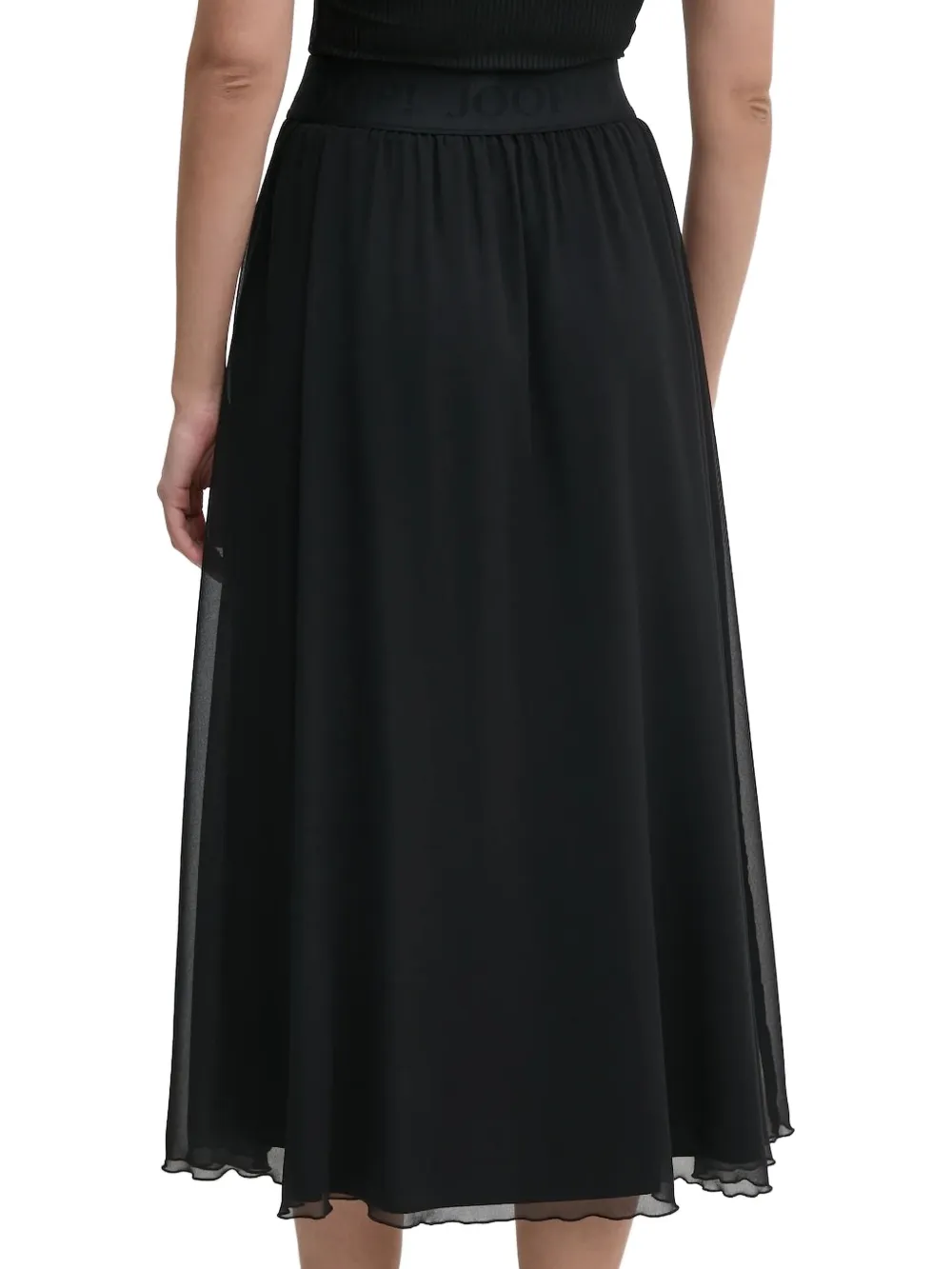 Joop! Schirin midi-rok met elastische tailleband - Zwart