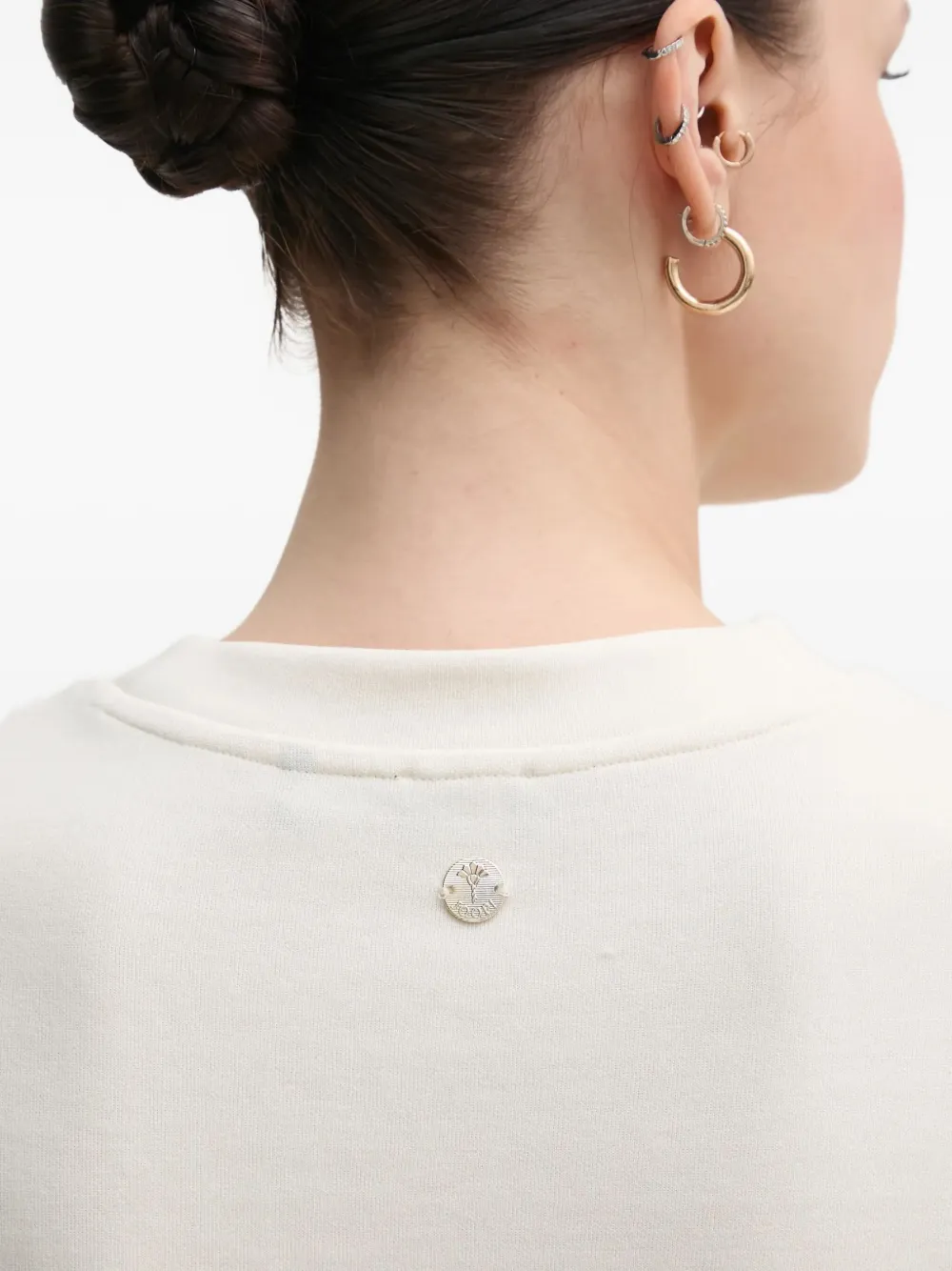 Joop! Gelaagde midi-jurk met korte mouwen Wit