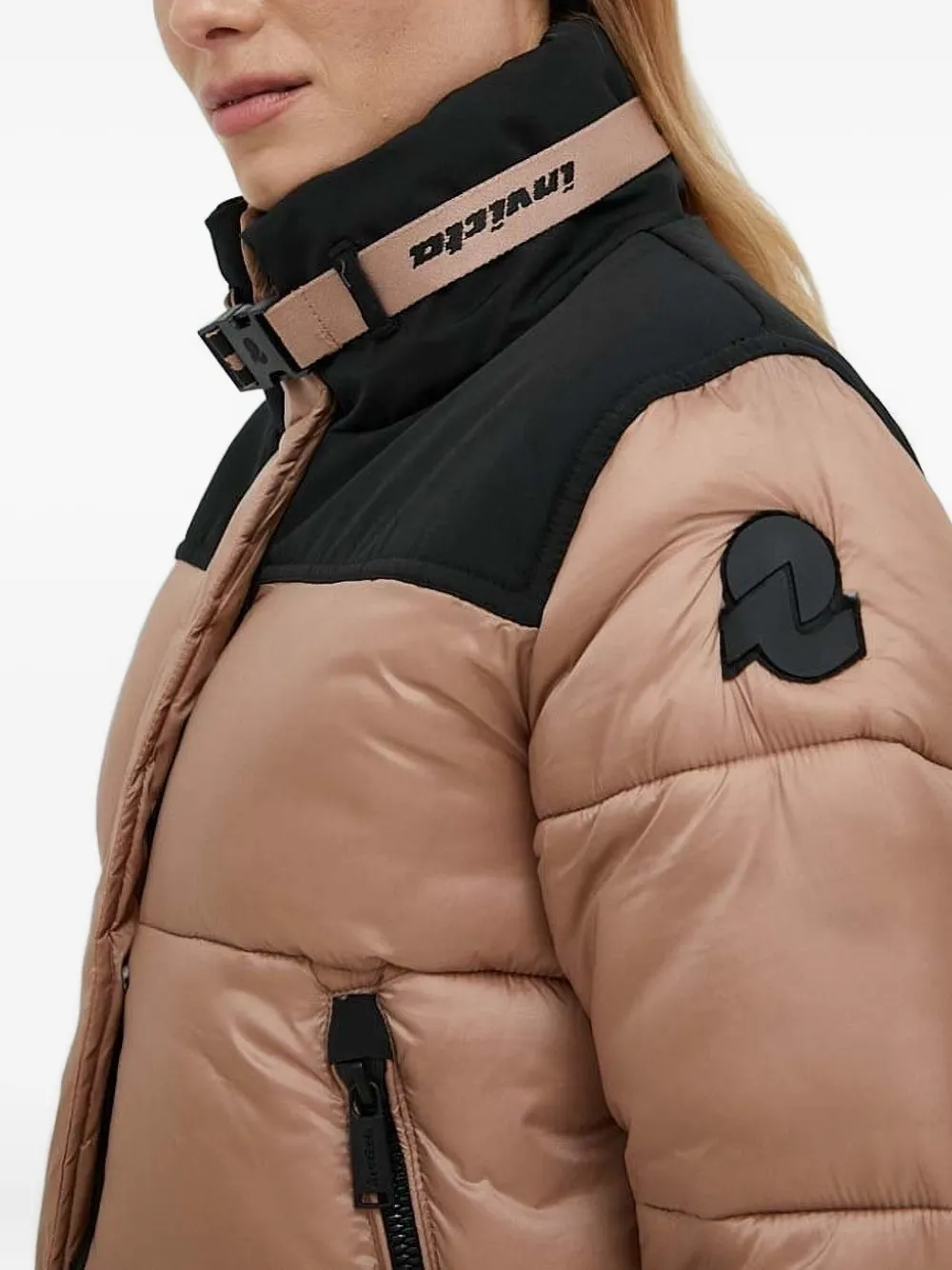 Invicta Colour-block Puffer Jacket In Brown