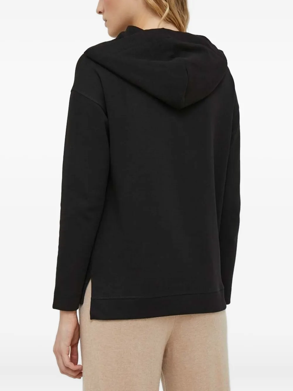 Joop! Top met capuchon en split - Zwart