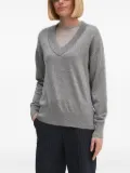 Joop! metallic-effect v-neck jumper - Grey