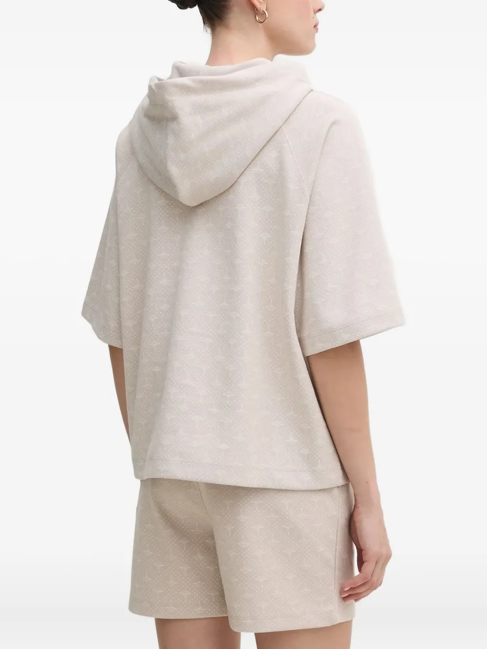 Joop! short-sleeve logo-detail hoodie Beige