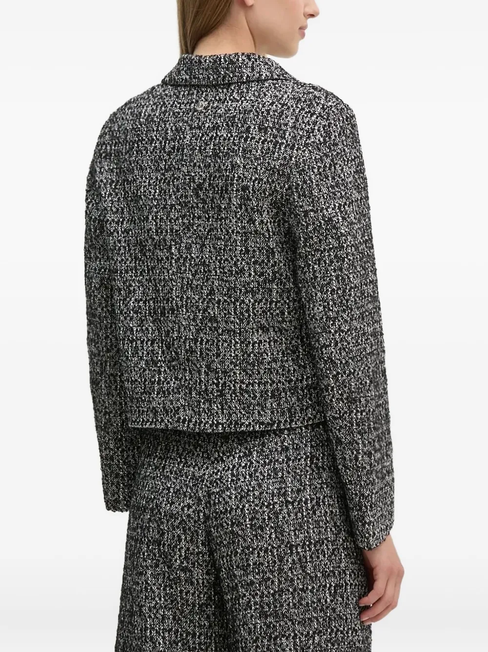 Joop Notched-lapels Tweed Jacket In Black