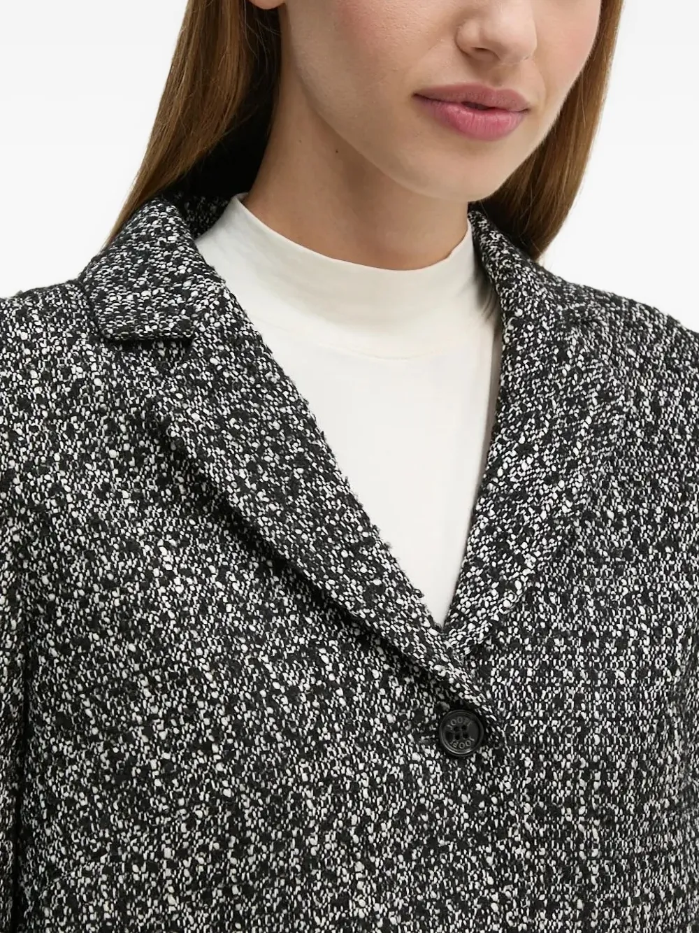 Joop Notched-lapels Tweed Jacket In Black