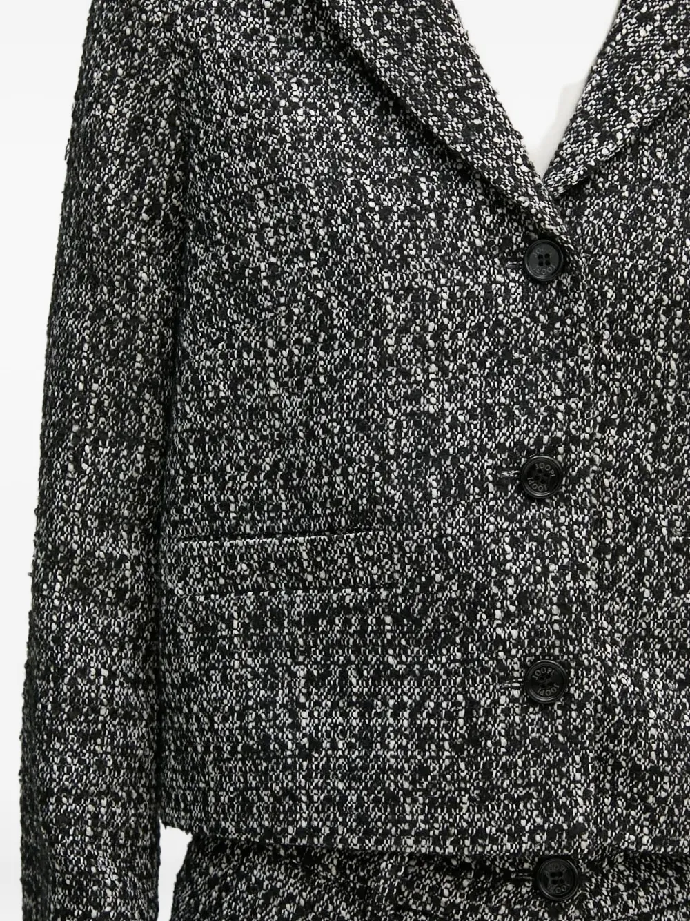 Joop Notched-lapels Tweed Jacket In Black