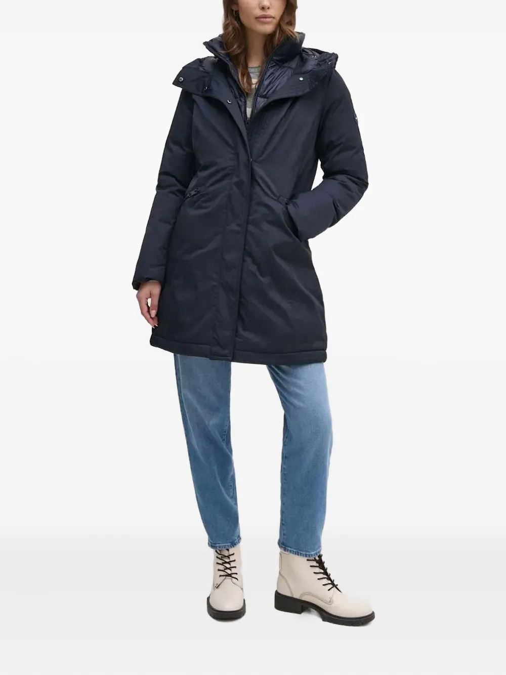 Joop! Jeans met logopatch en vijf zakken - Blauw