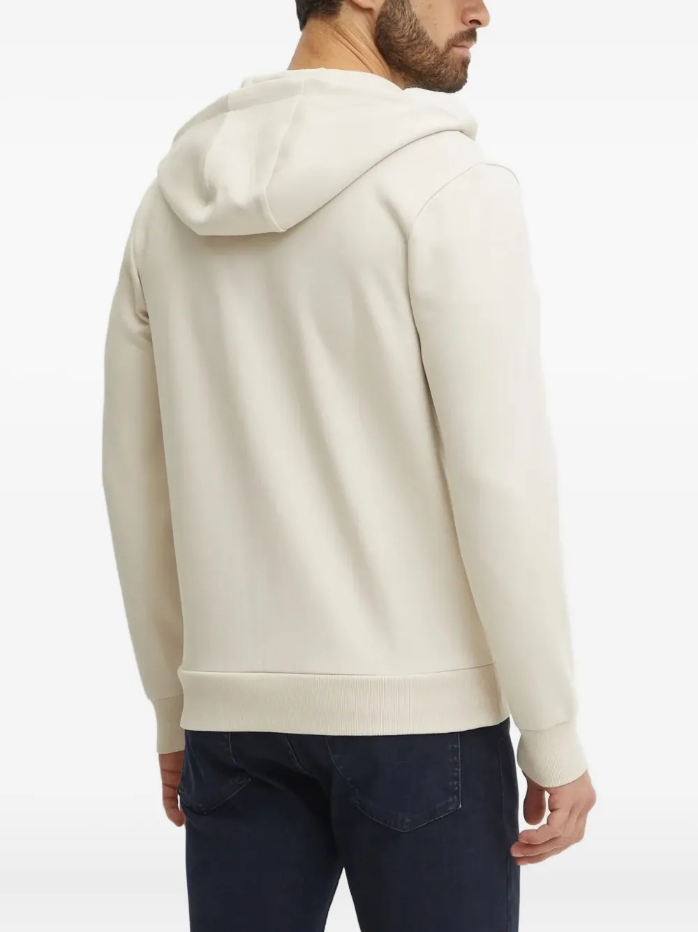 Joop Zip-up Drawstring Hoodie In Neutral