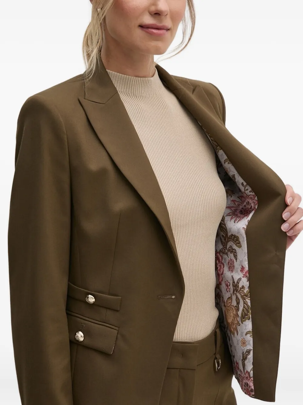 Joop! Blazer met enkele rij knopen Groen