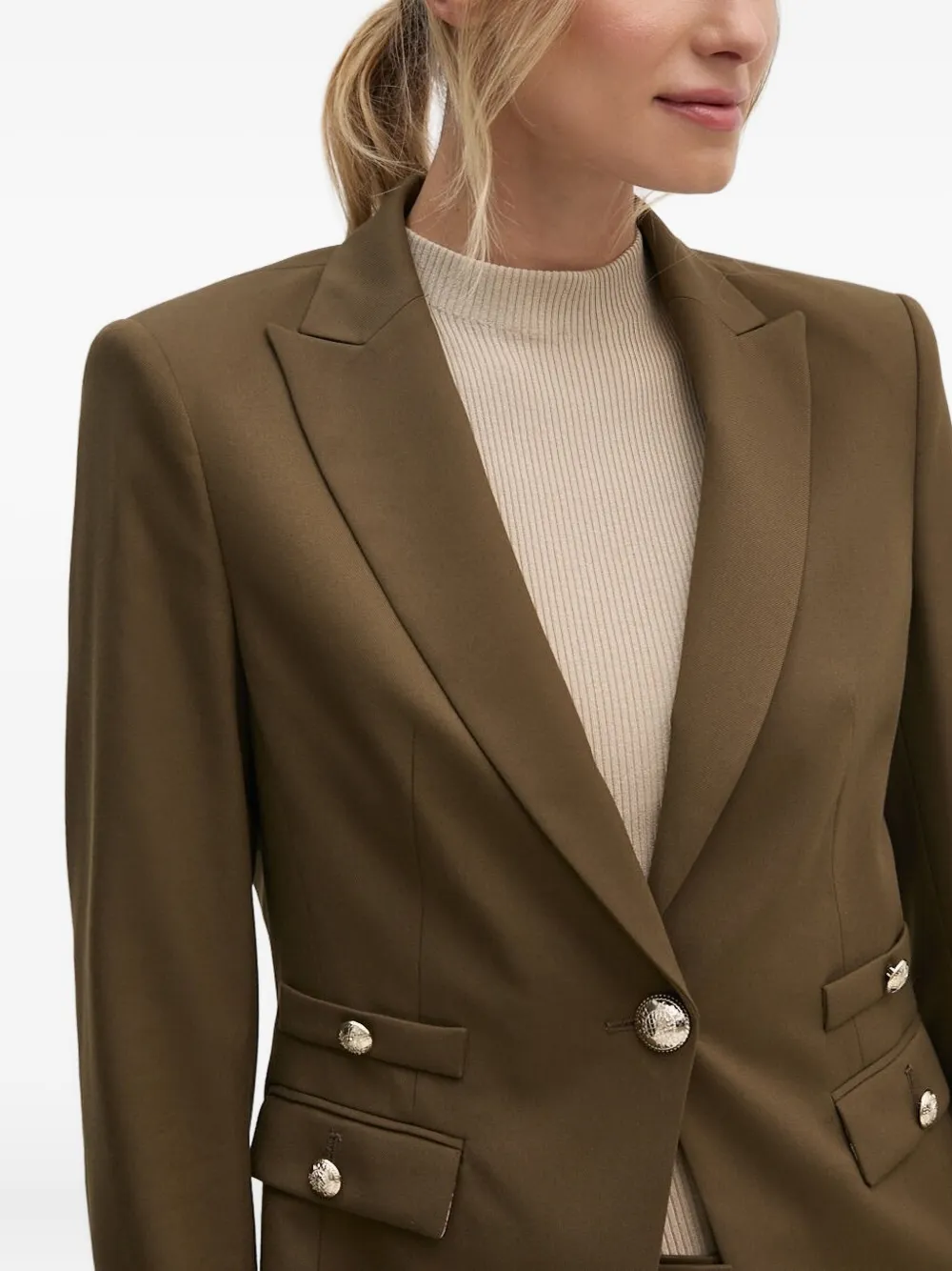 Joop! Blazer met enkele rij knopen Groen