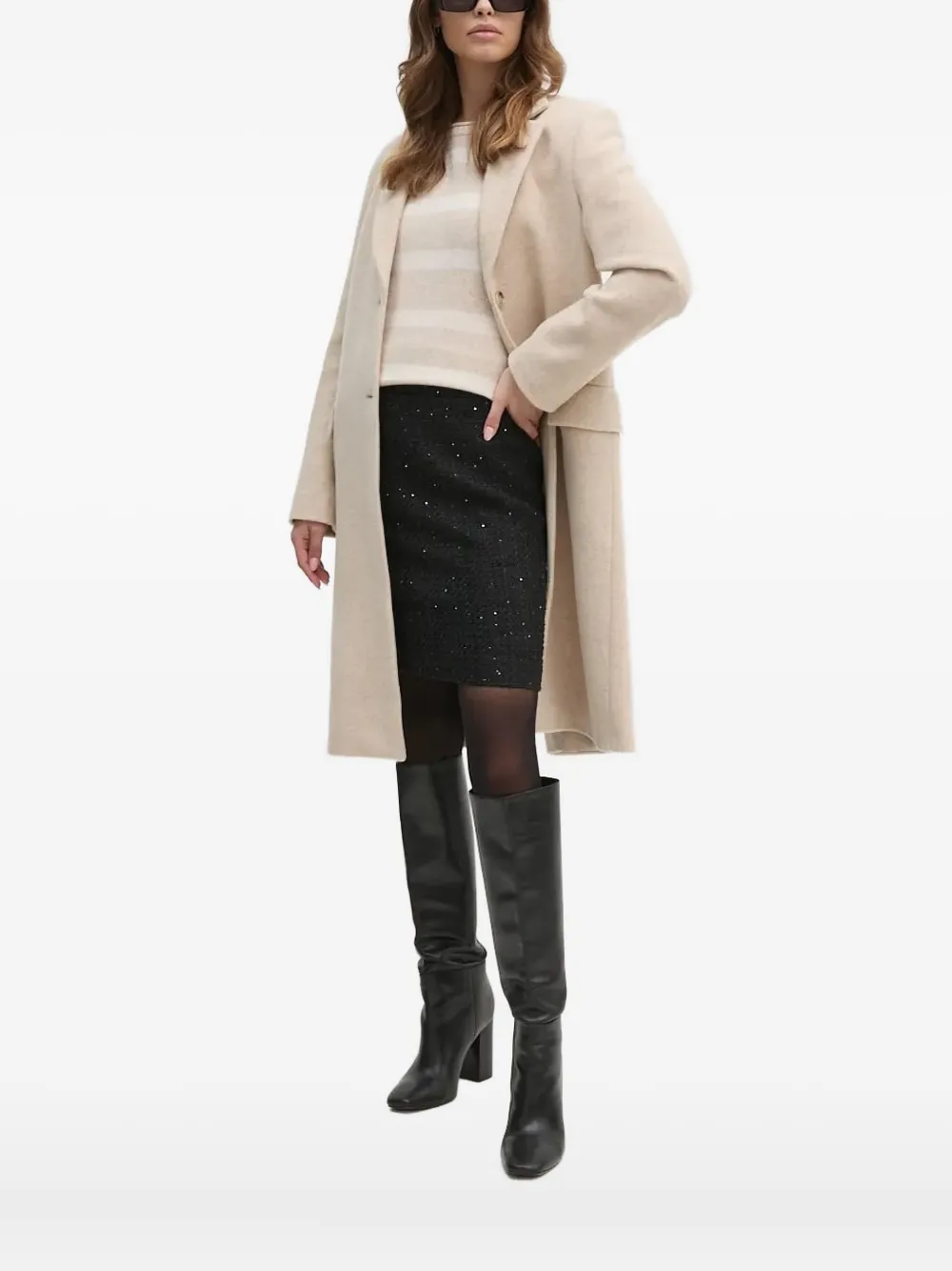 Joop Single-breasted Wool Coat In Neutral