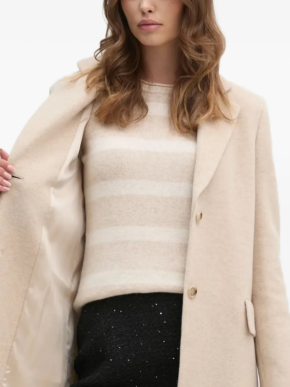 Joop Single-breasted Wool Coat In Neutral