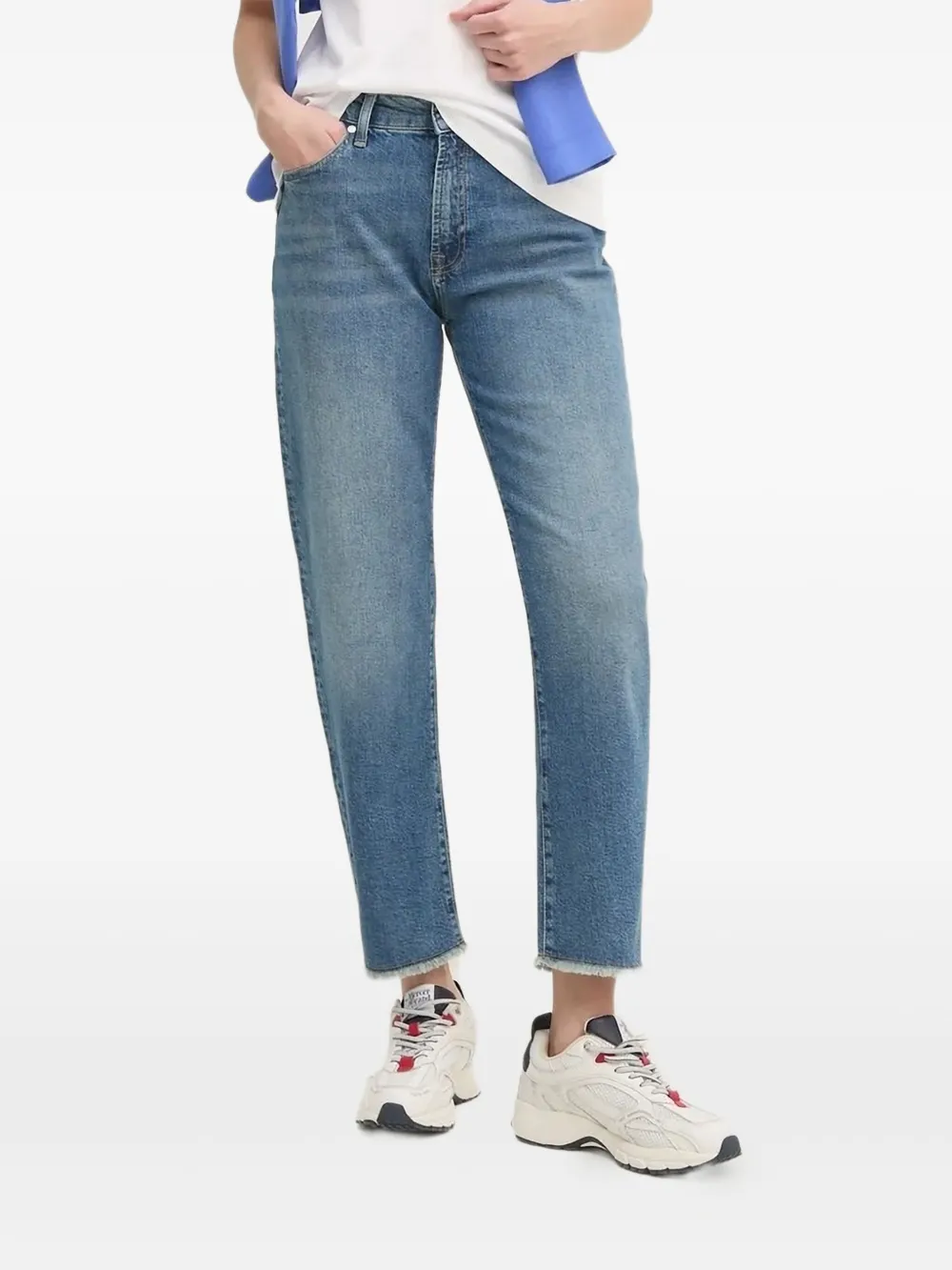 Joop! Jeans met franje afwerking Blauw