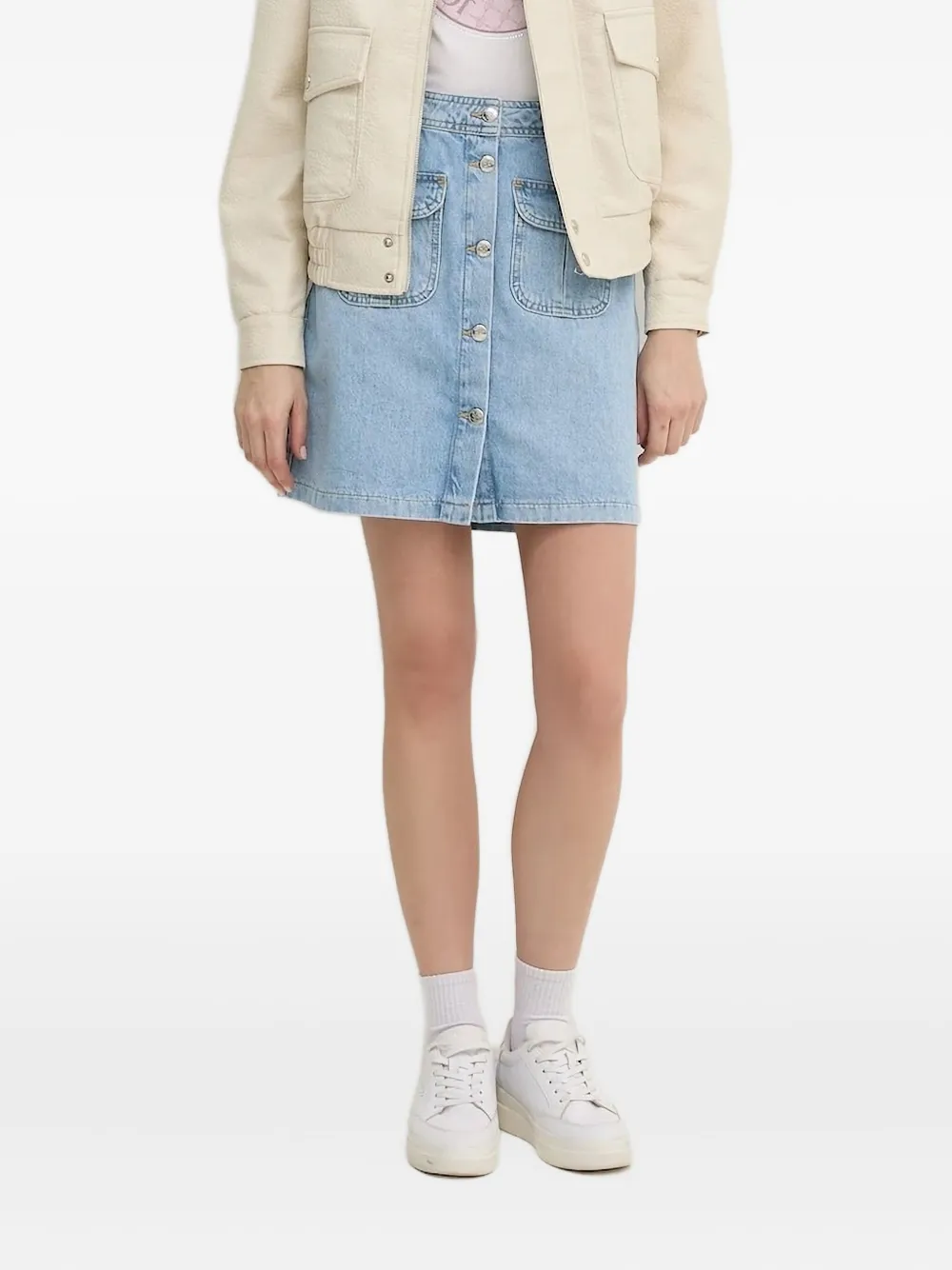 Joop! Rosa button-fastening denim mini skirt Blauw