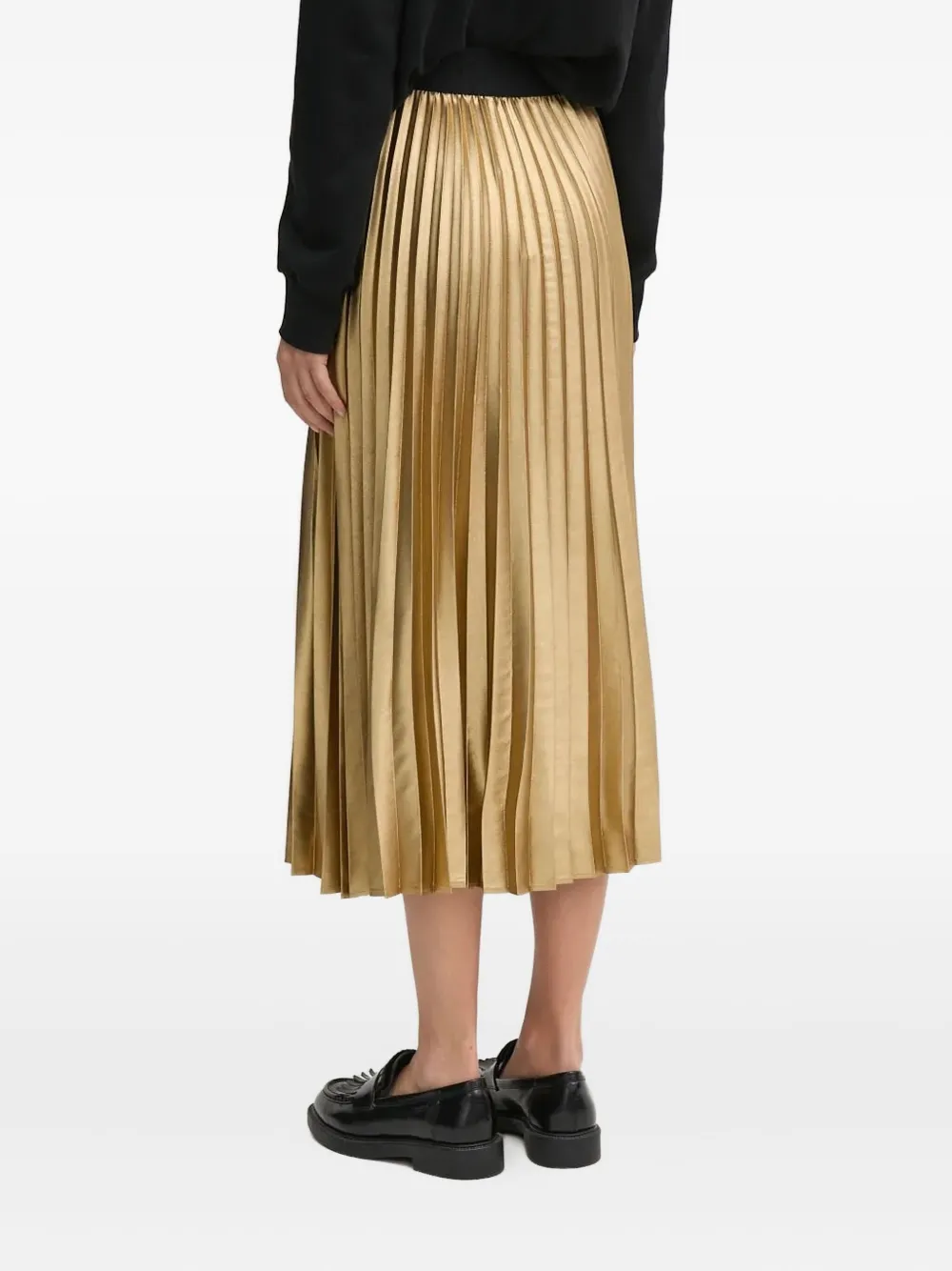 Joop! pleated metallic midi-skirt - Geel