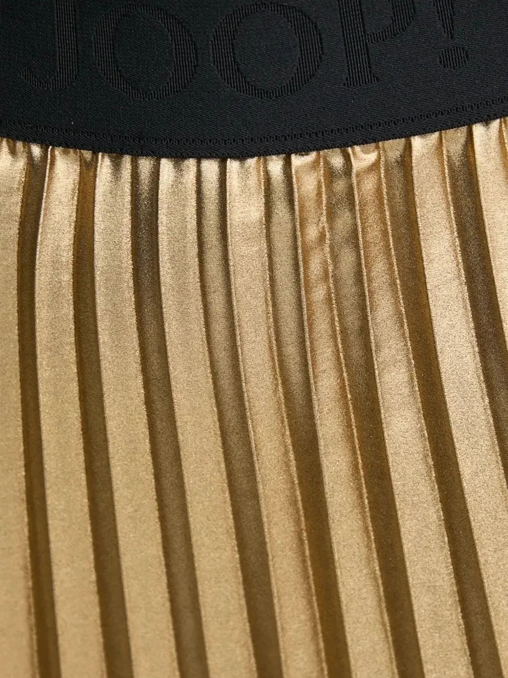 Joop! Metallic midi-rok met plooien Geel