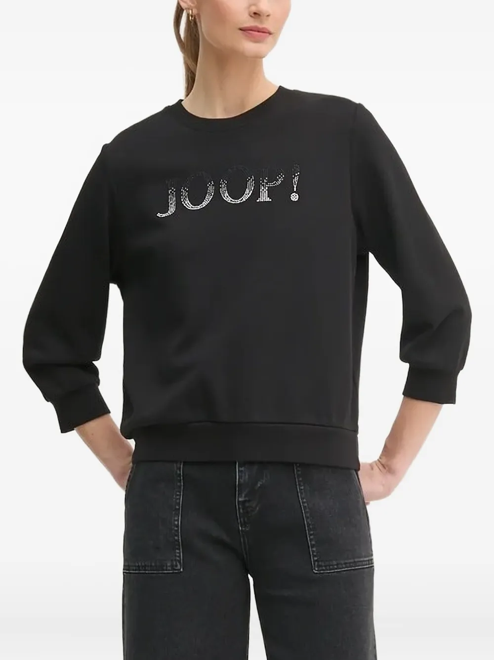 Joop! crystal-embellished sweatshirt Zwart