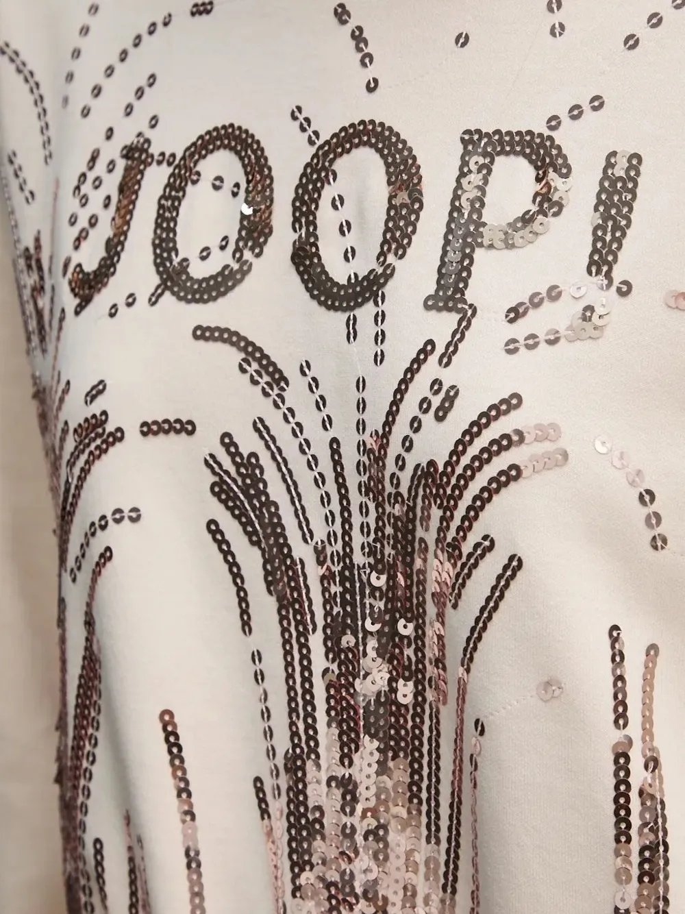 Joop! Sweater met pailletten en ronde hals Roze