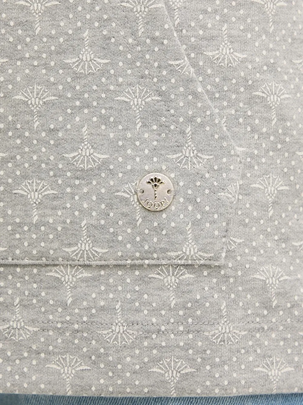 Joop! Hoodie met korte mouwen en logodetail Grijs