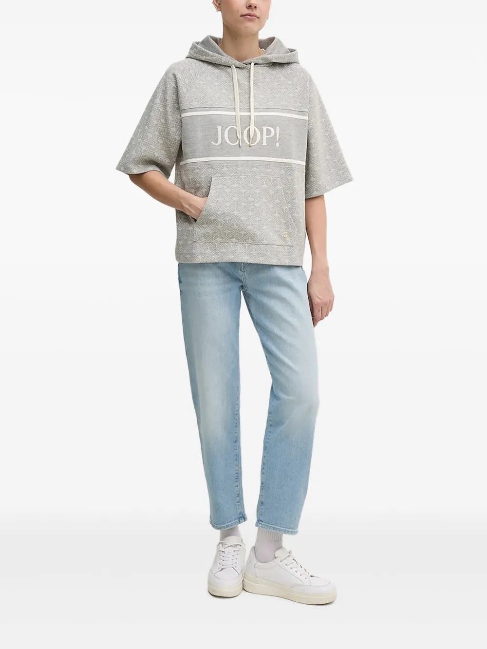 Joop! logo-detail short-sleeve hoodie | Grey | Image 1