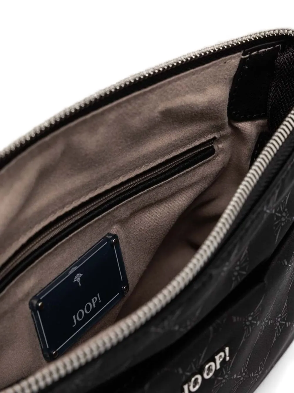 Joop Logo-plaque Jacquard Crossbody Bag In Black