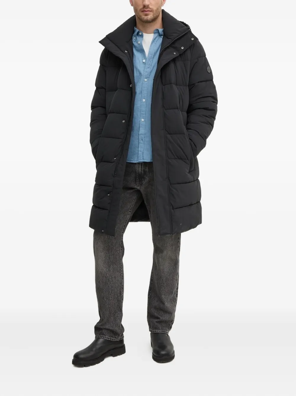 Joop! hooded padded coat - Zwart