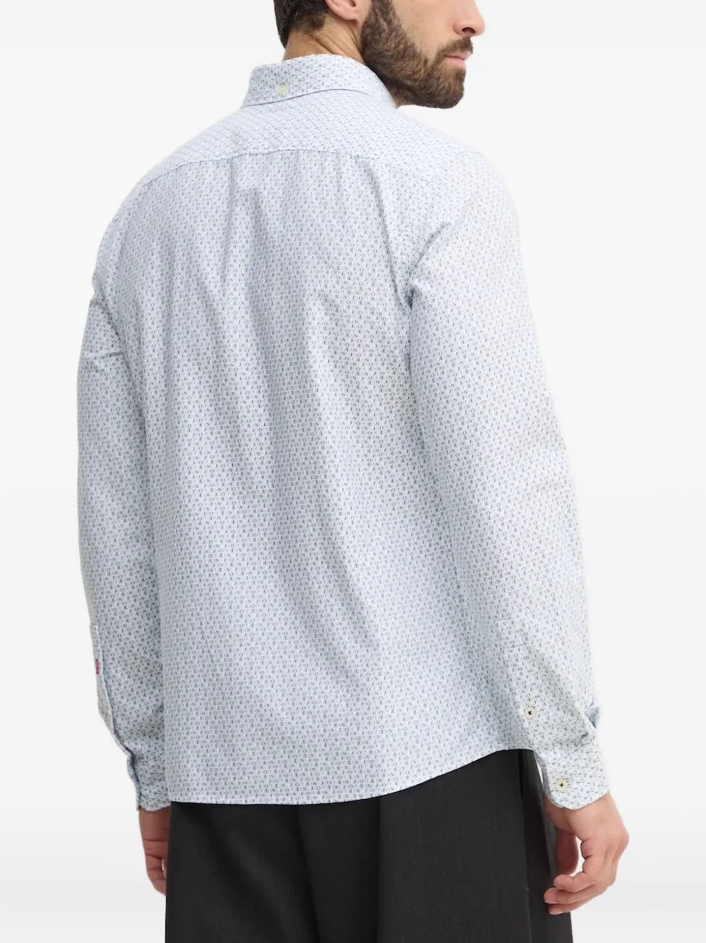 Joop! logo-print long-sleeve shirt - Blauw