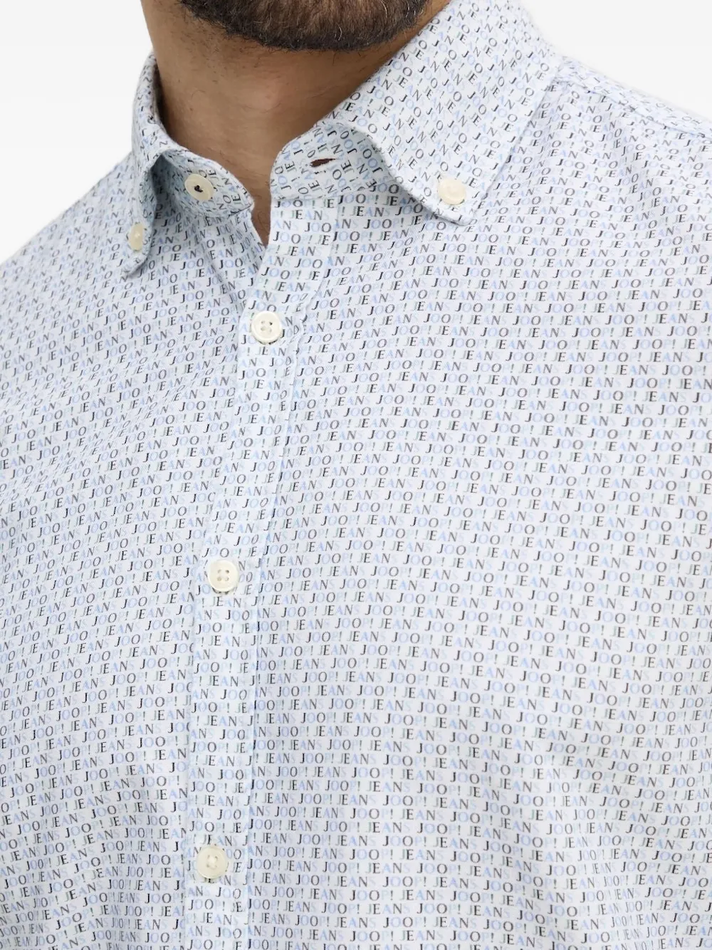 Joop! logo-print long-sleeve shirt Blauw