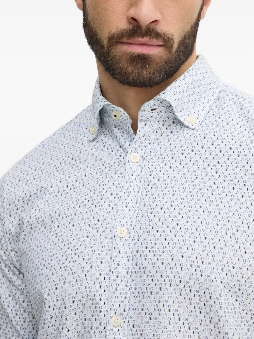 Joop! logo-print long-sleeve shirt Blauw