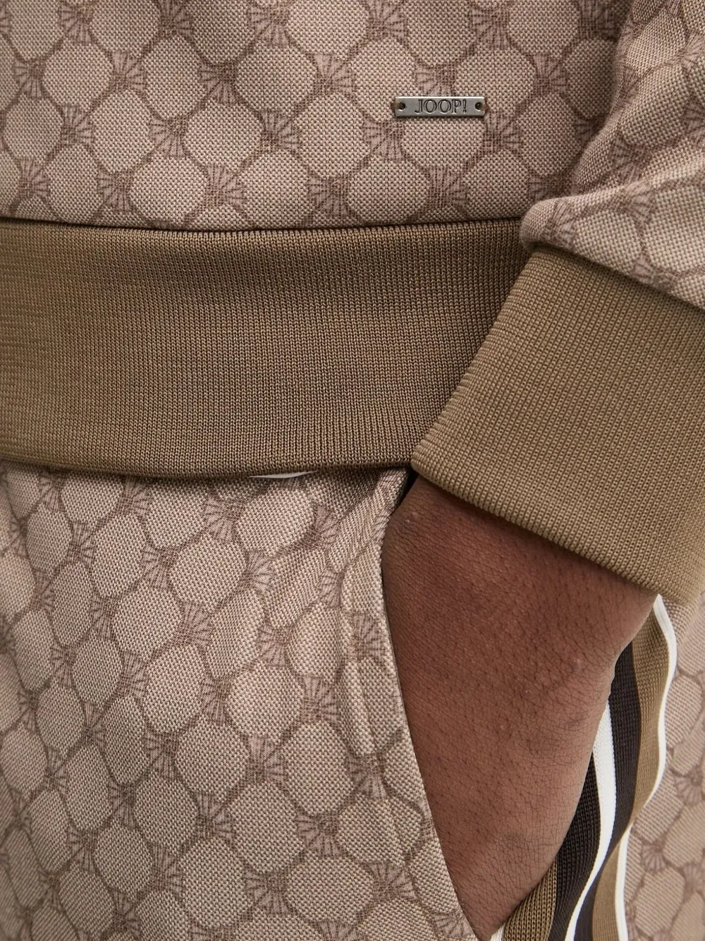 Joop Talib Monogram-pattern Track Pants In Brown