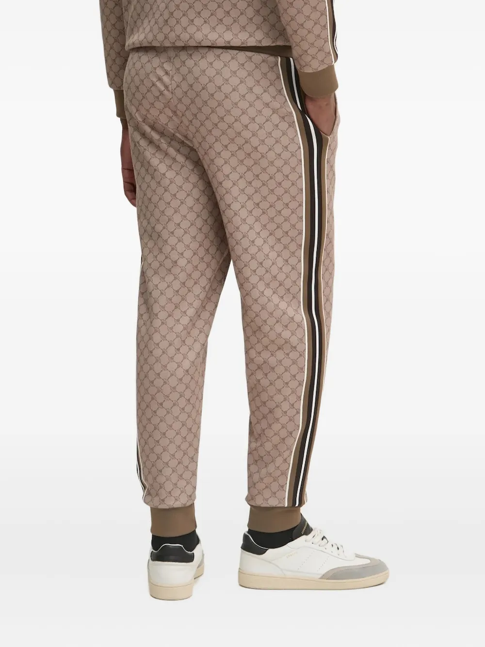 Joop Talib Monogram-pattern Track Pants In Brown