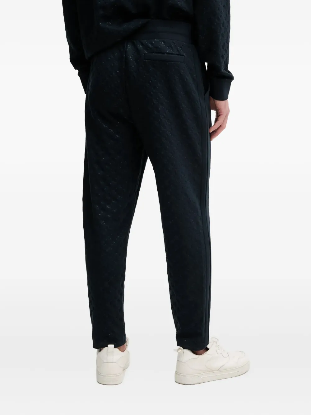 Joop! Gewatteerde broek met logoplakkaat Blauw