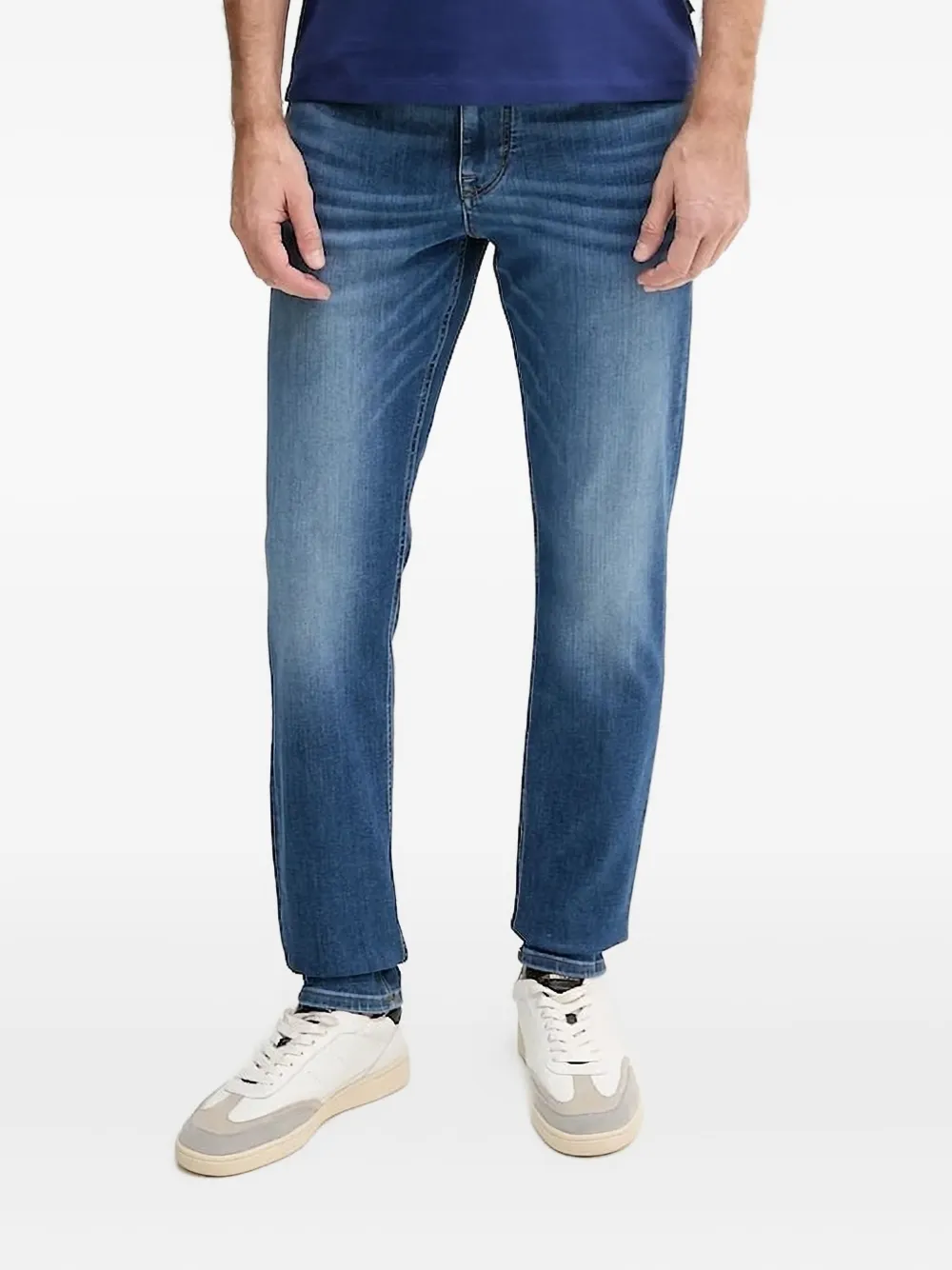 Joop Leather-patch Jeans In Blue