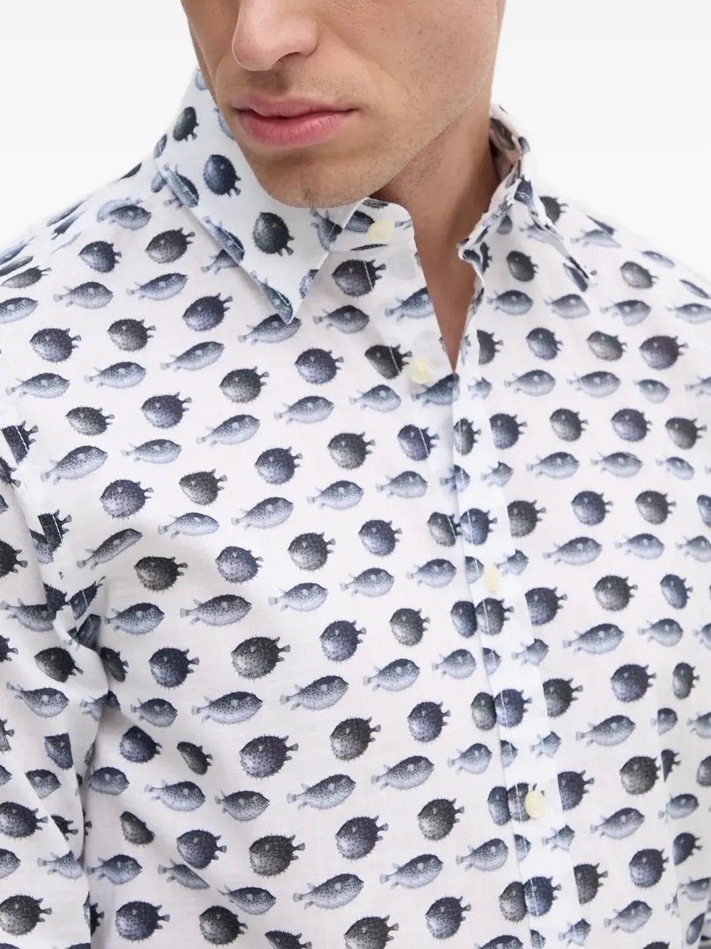 Joop! Overhemd met print Wit