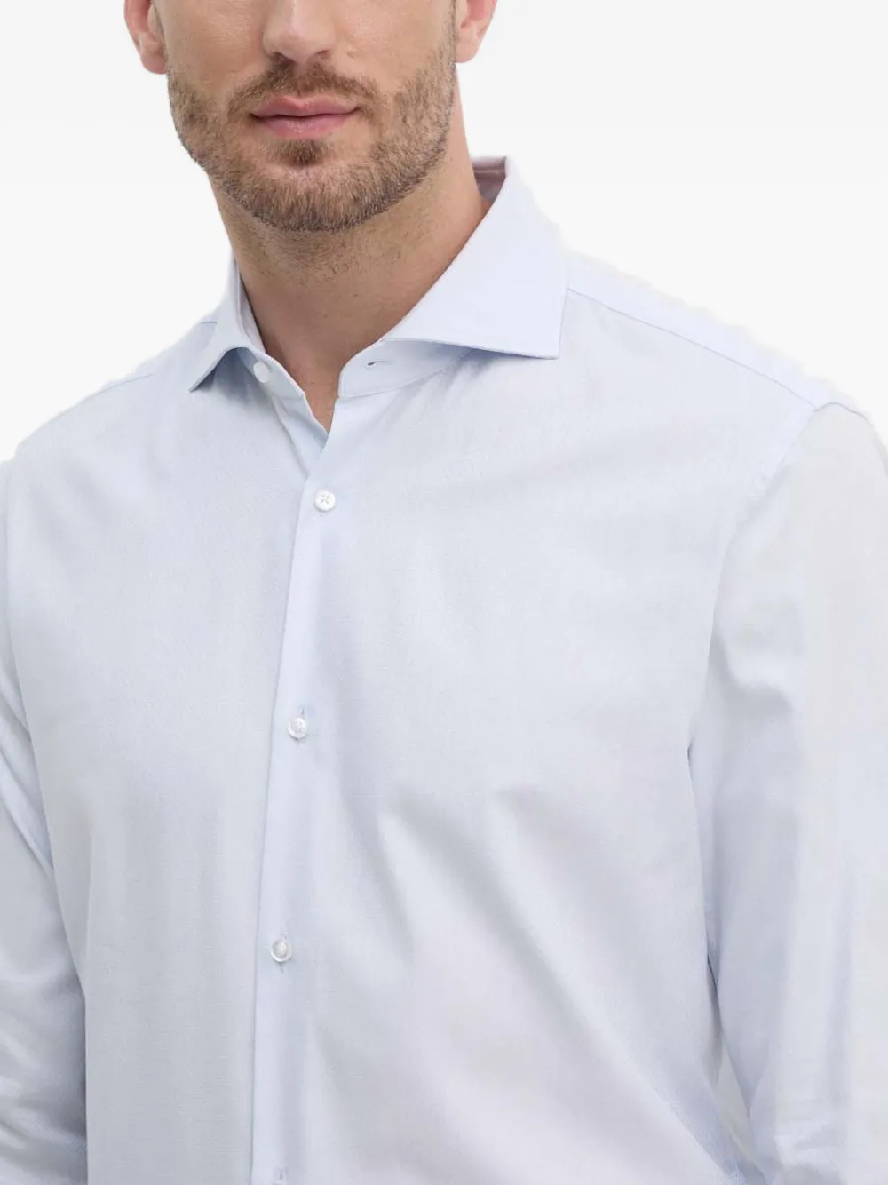 Joop! Overhemd met knoopsluiting en textuur Blauw