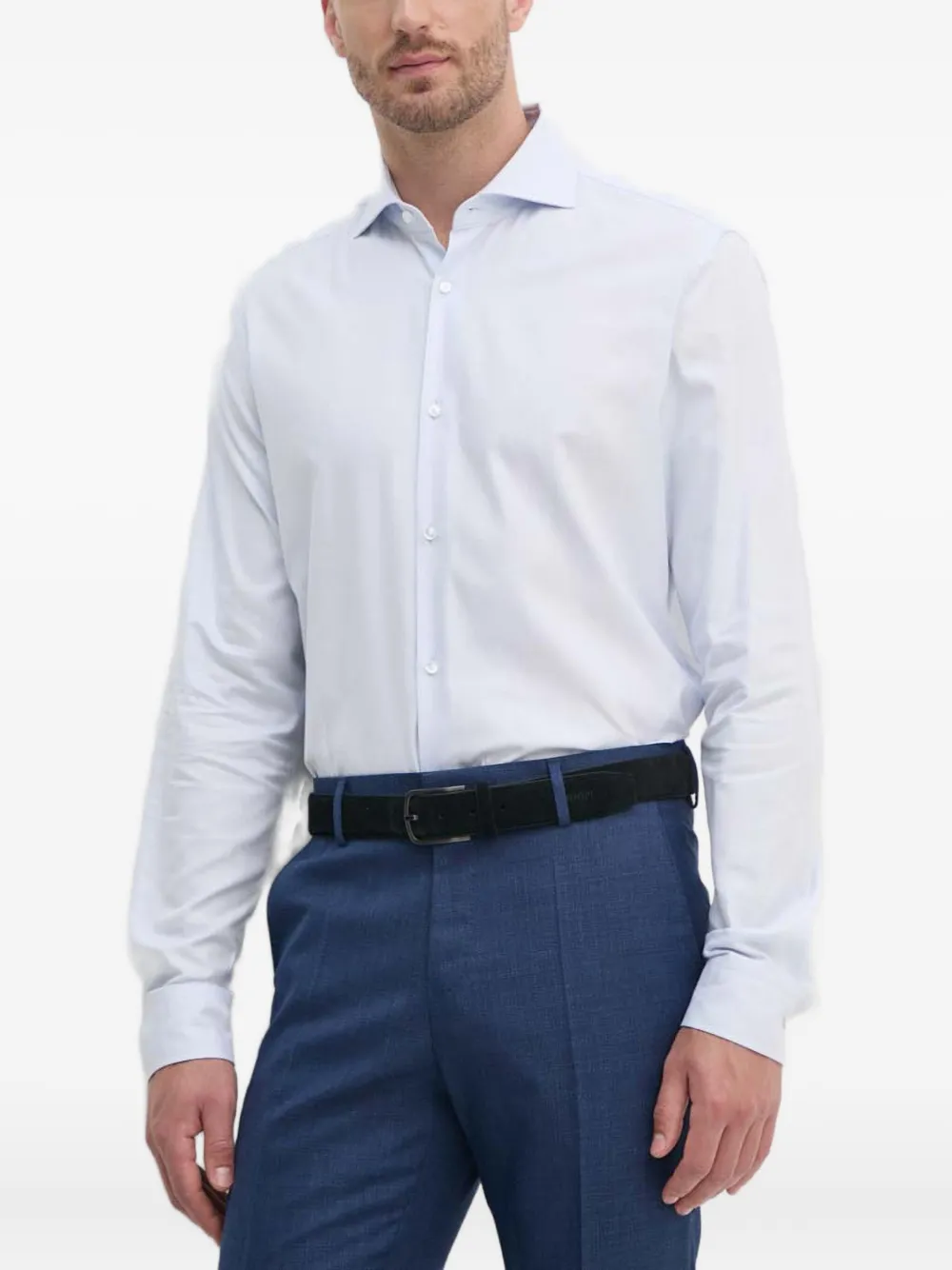 Joop! textured button-fastening shirt | Blue | Image 1