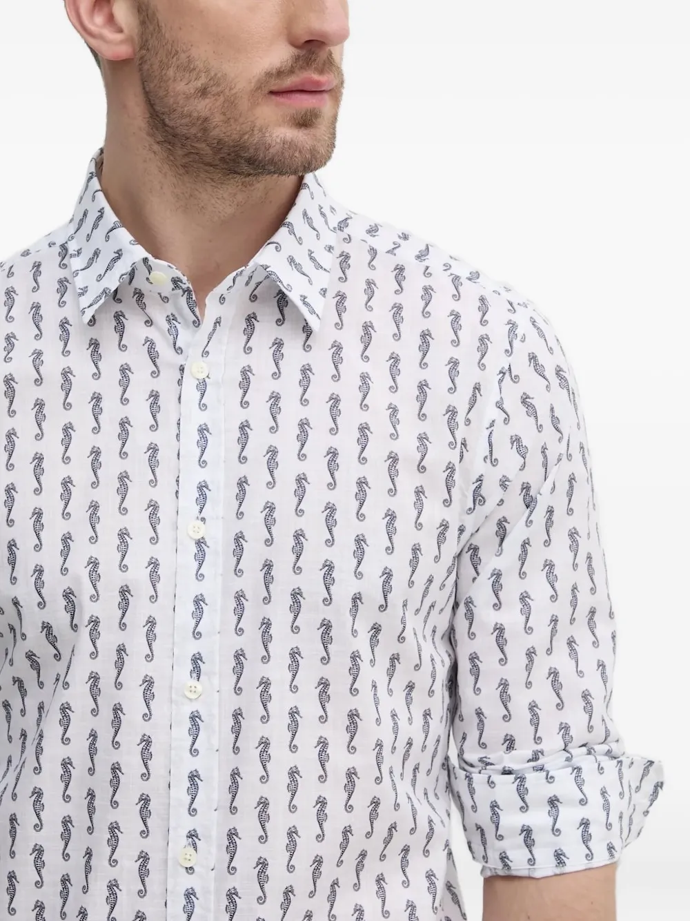 Joop Seahorse-print Shirt In White