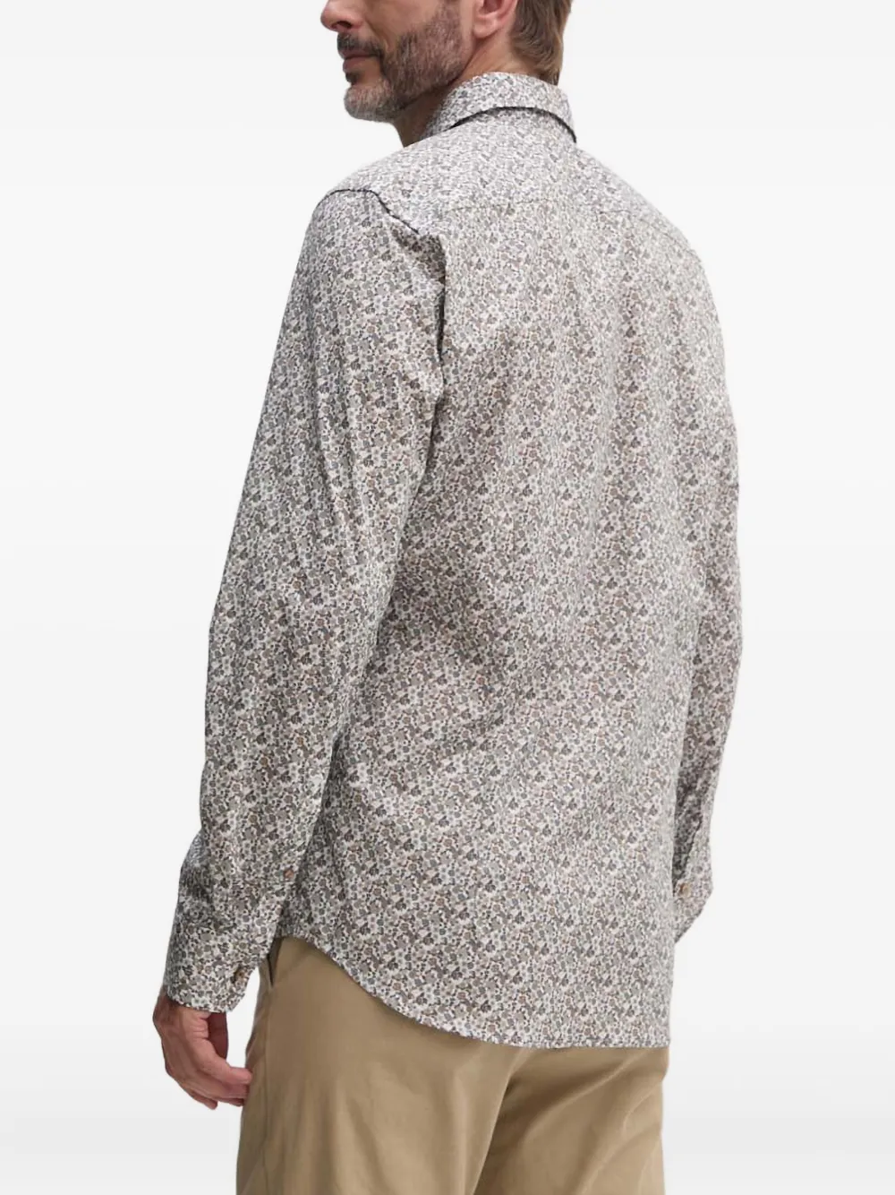 Joop! Overhemd met bloemenprint Beige