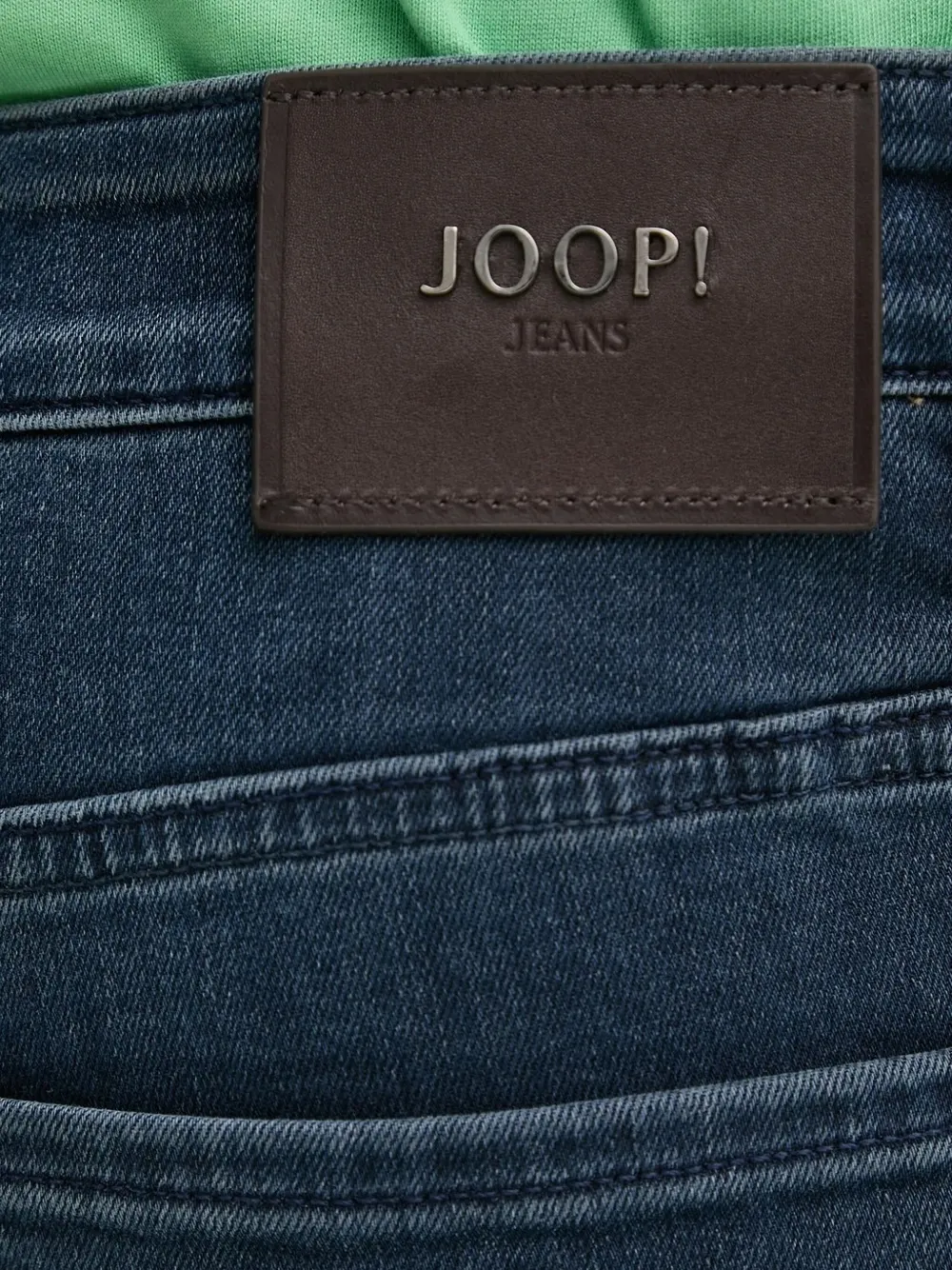 Joop Belt-loops Back-patch Jeans In Blue