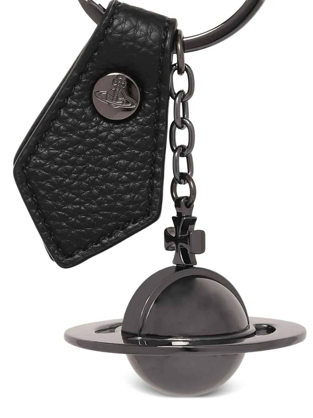 Vivienne Westwood 3D Orb leren sleutelhanger Zwart