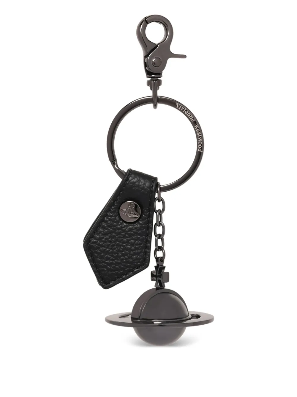 Vivienne Westwood 3D Orb leren sleutelhanger Zwart