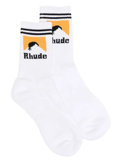 RHUDE Socken mit Intarsien-Logo