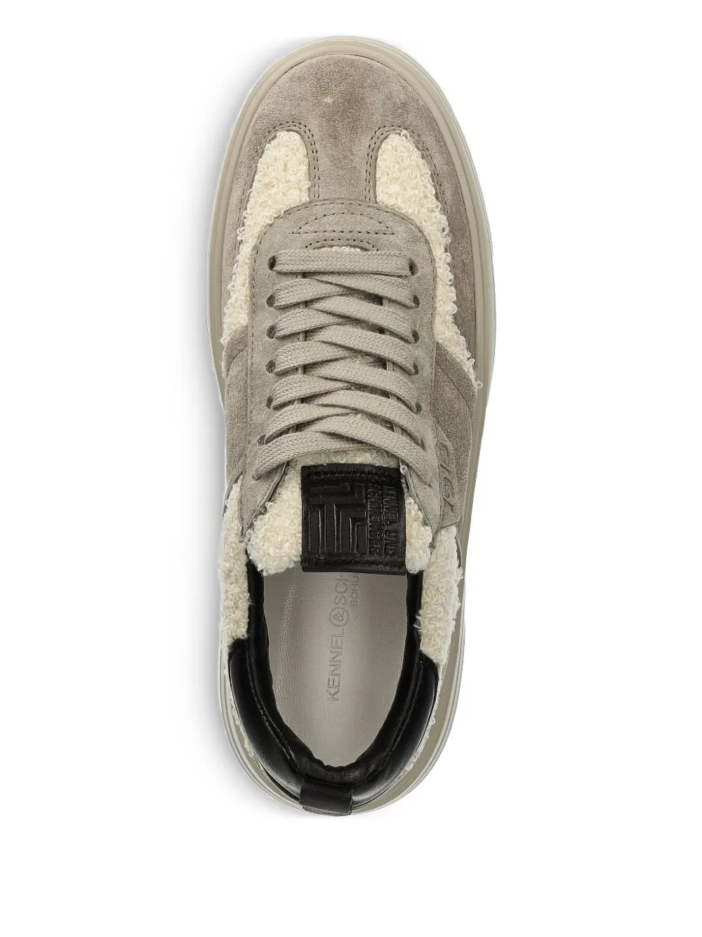 Kennel & Schmenger Shearling-panel Sneakers In Gray