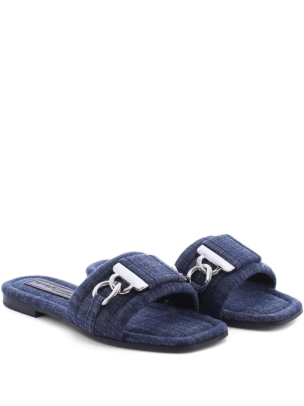 Kennel & Schmenger デニム フラットサンダル - ブルー Kennel & Schmenger デニム フラットサンダル - ブルー