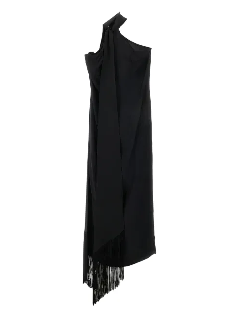Taller Marmo fringed one-shoulder dress