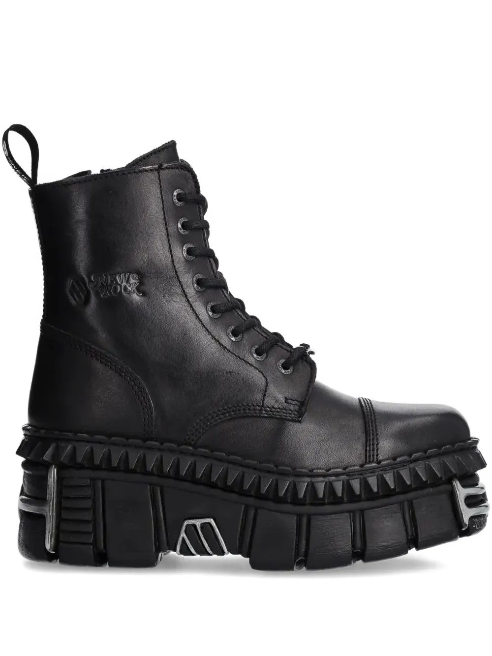 NEW ROCK M-WALL083CCT-S9 lace-up platform boots Zwart