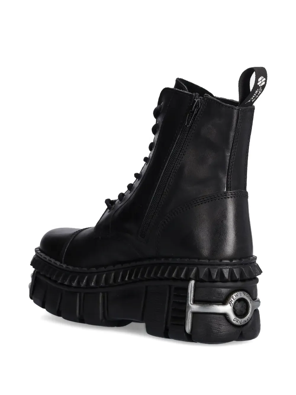 NEW ROCK M-WALL083CCT-S9 lace-up platform boots Zwart